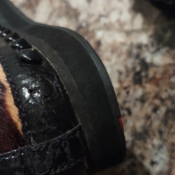 *FINAL PRICE* Prada Women's Leopard Stud Platform Slip-On Shoes - Picture 13 of 14